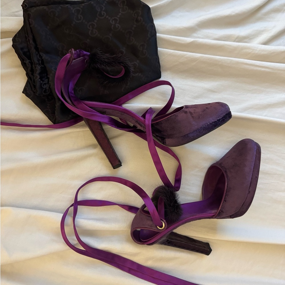 Gucci Purple Velvet Women's Heels